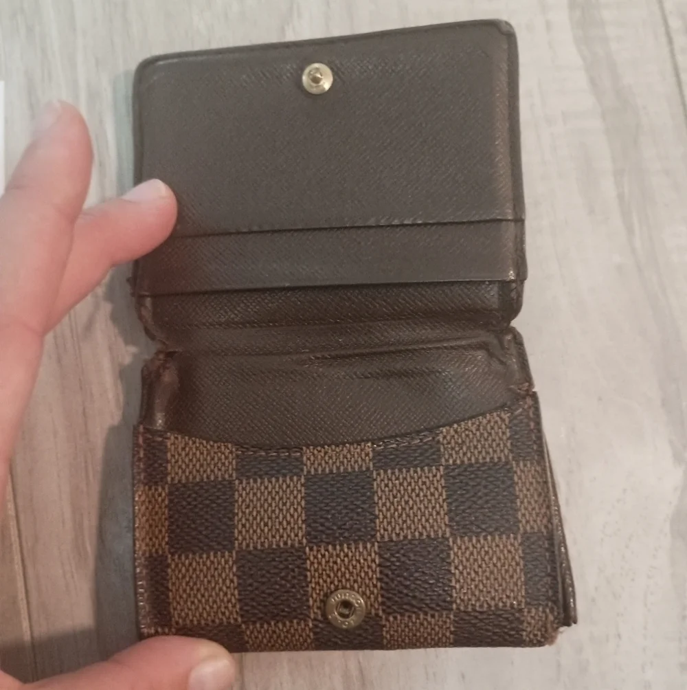 LOUIS VUITTON Coin Case Ludlow Damier Ebene Brown PVC Mens